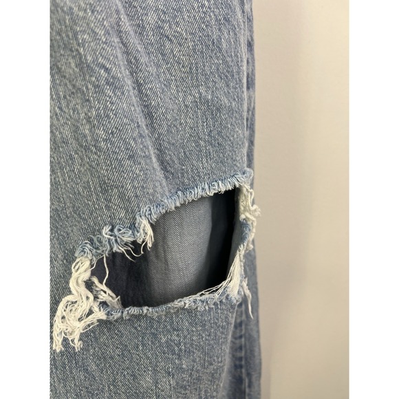 Indigo Rein Wide Leg Distressed Jeans Size 9 28x30 Light Wash - Picture 7 of 13